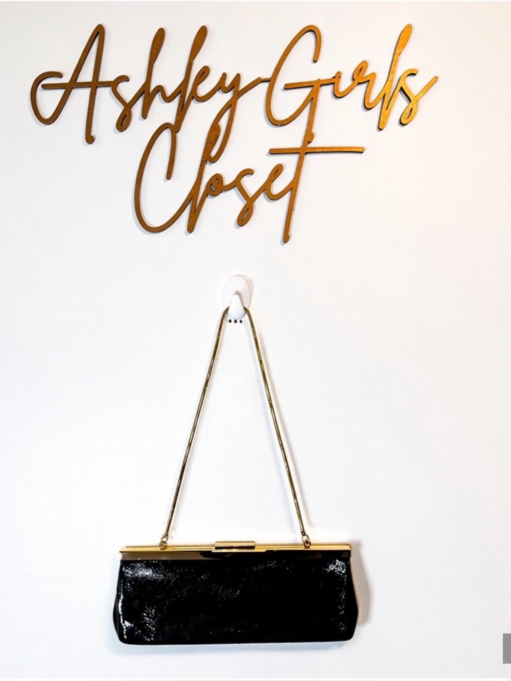 Calvin Klein Black Mini Shoulder Bag with Gold Trim